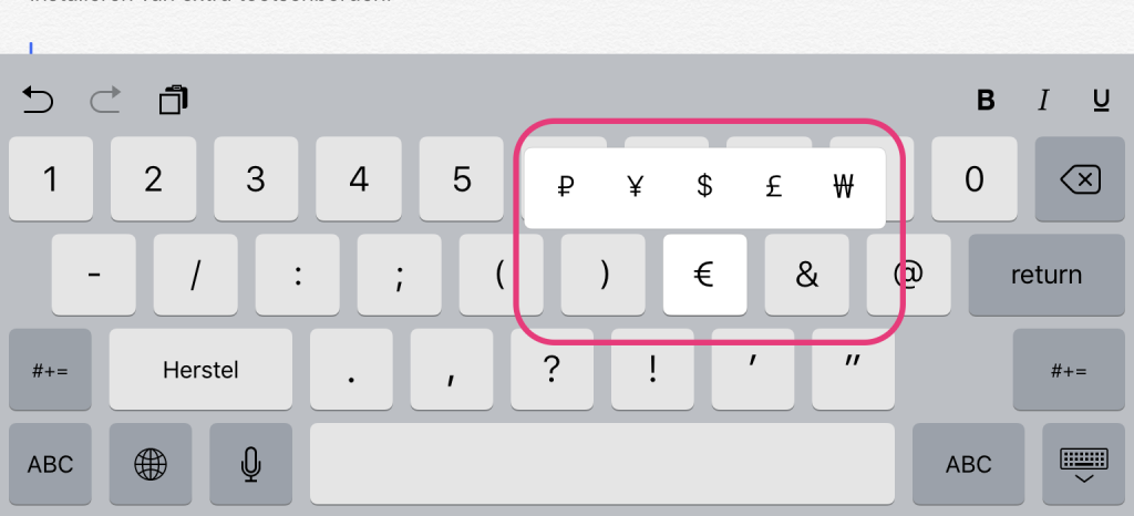 valuta tekens iphone - hoe maak je euroteken